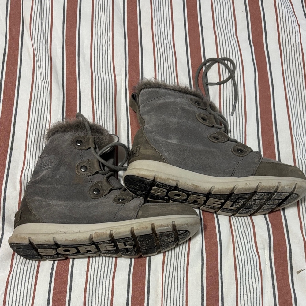 Sorel Women's Charcoal Fur-Trimmed Boots - Picture 2 of 2